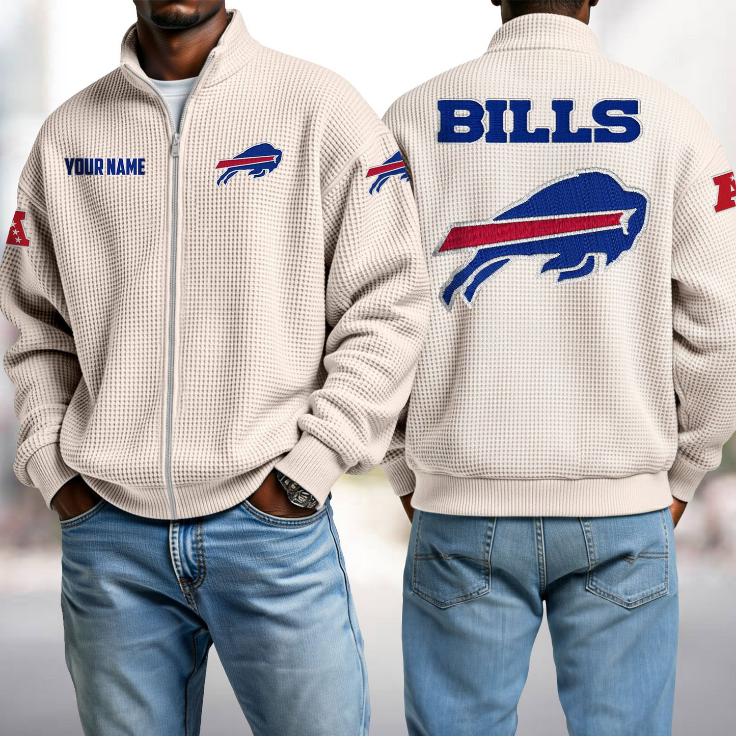 BUF x NFL Waffle Zip-Up Sweatshirt DatND DVT