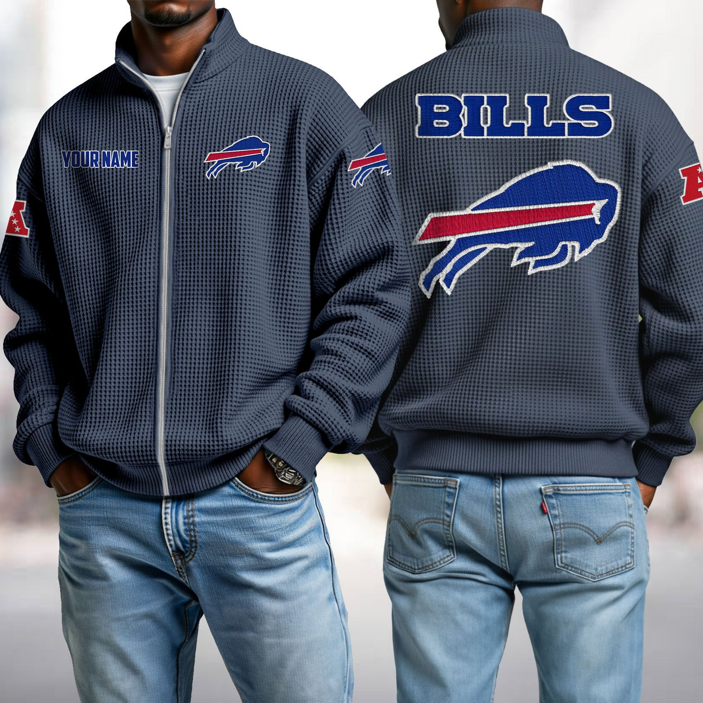 BUF x NFL Waffle Zip-Up Sweatshirt DatND DVT