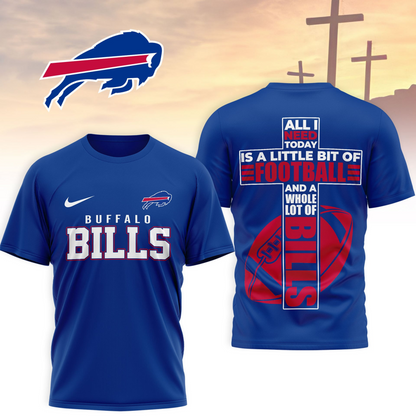 BUF x NFL Whole Lot of Football Christian Cross 3D Shirt