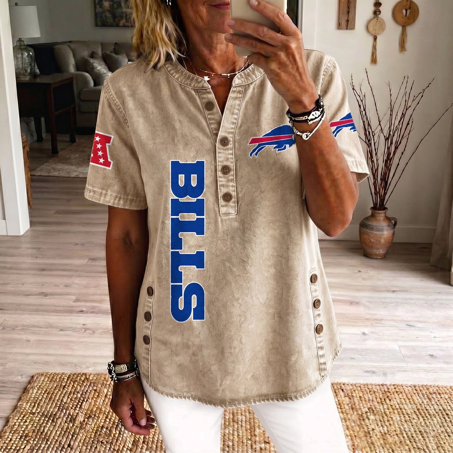BUF x NFL Womenƒ??s Denim Casual Tops DATND LBN 190526