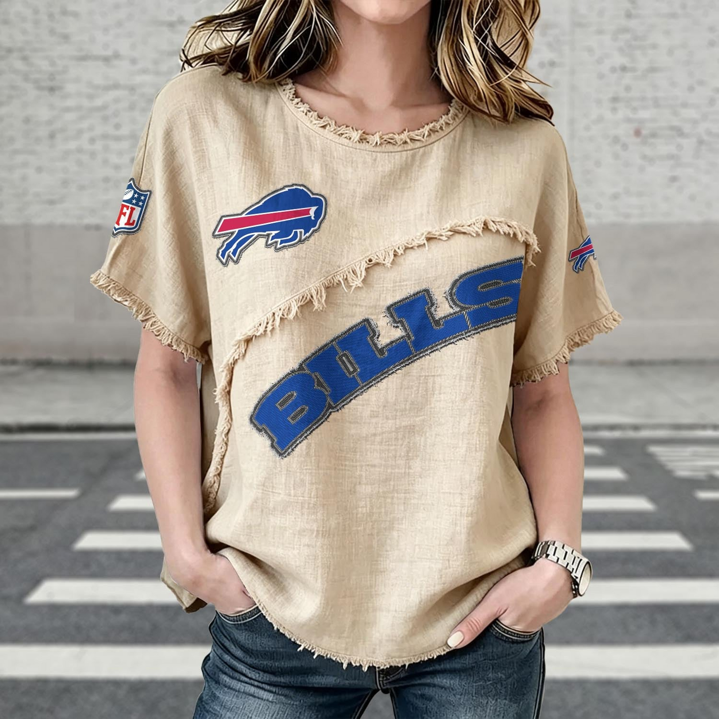 BUF x NFL Womenƒ??s Vintage O-Neck 2905 DatND DVT
