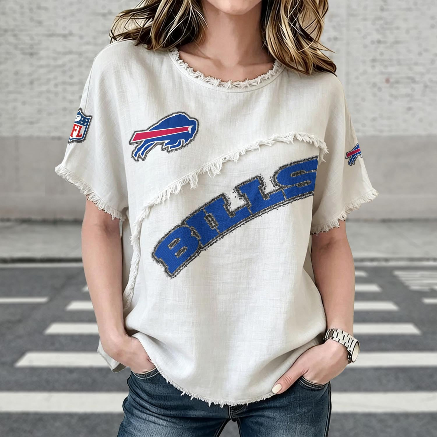 BUF x NFL Womenƒ??s Vintage O-Neck 2905 DatND DVT