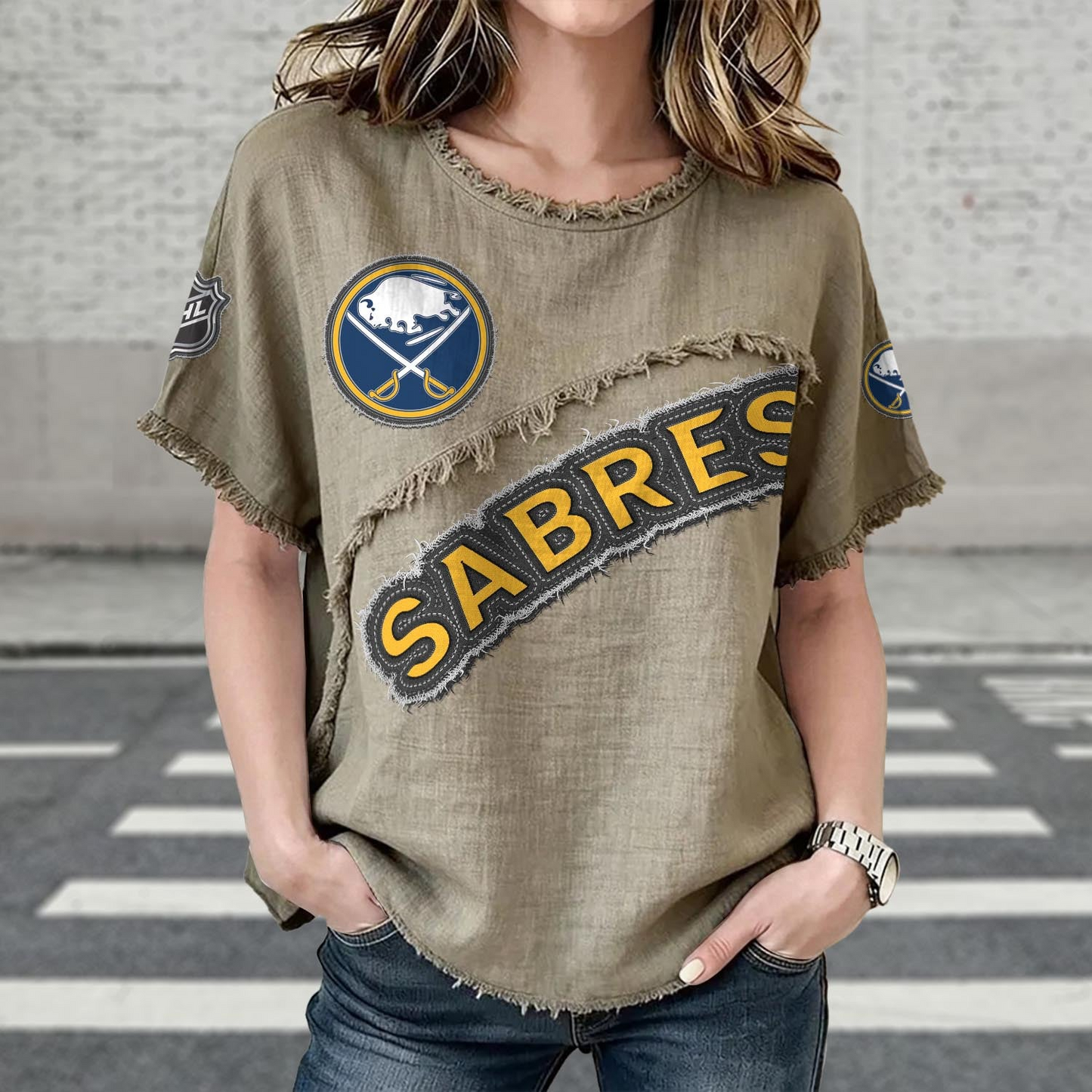 BUF x NHL Womenƒ??s Vintage O-Neck 2905 DatND DVT