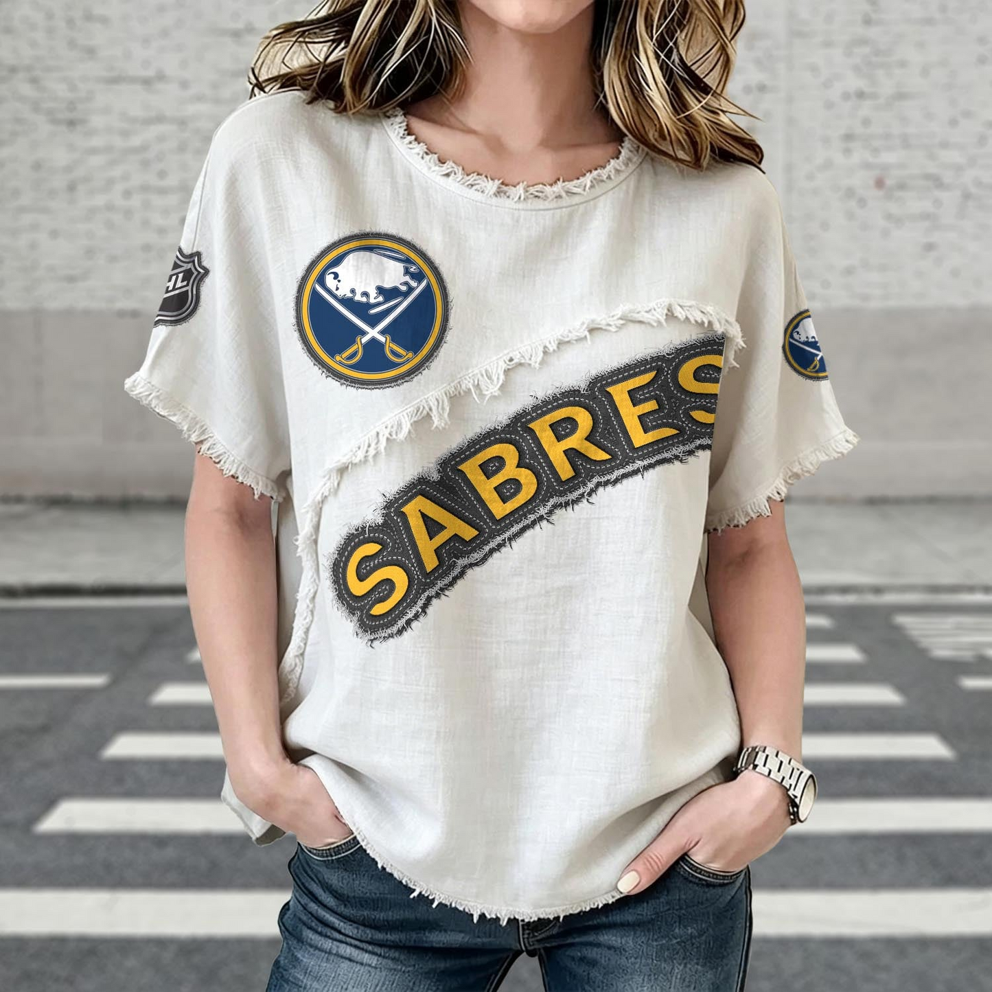 BUF x NHL Womenƒ??s Vintage O-Neck 2905 DatND DVT