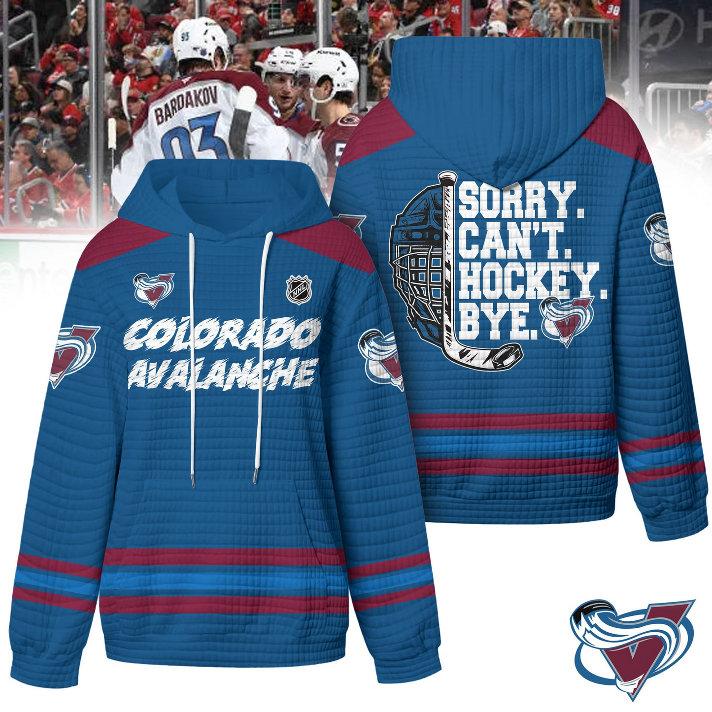 CA Premium NHL Sorry Busy Hockey Waffle Hoodie DDT NTL