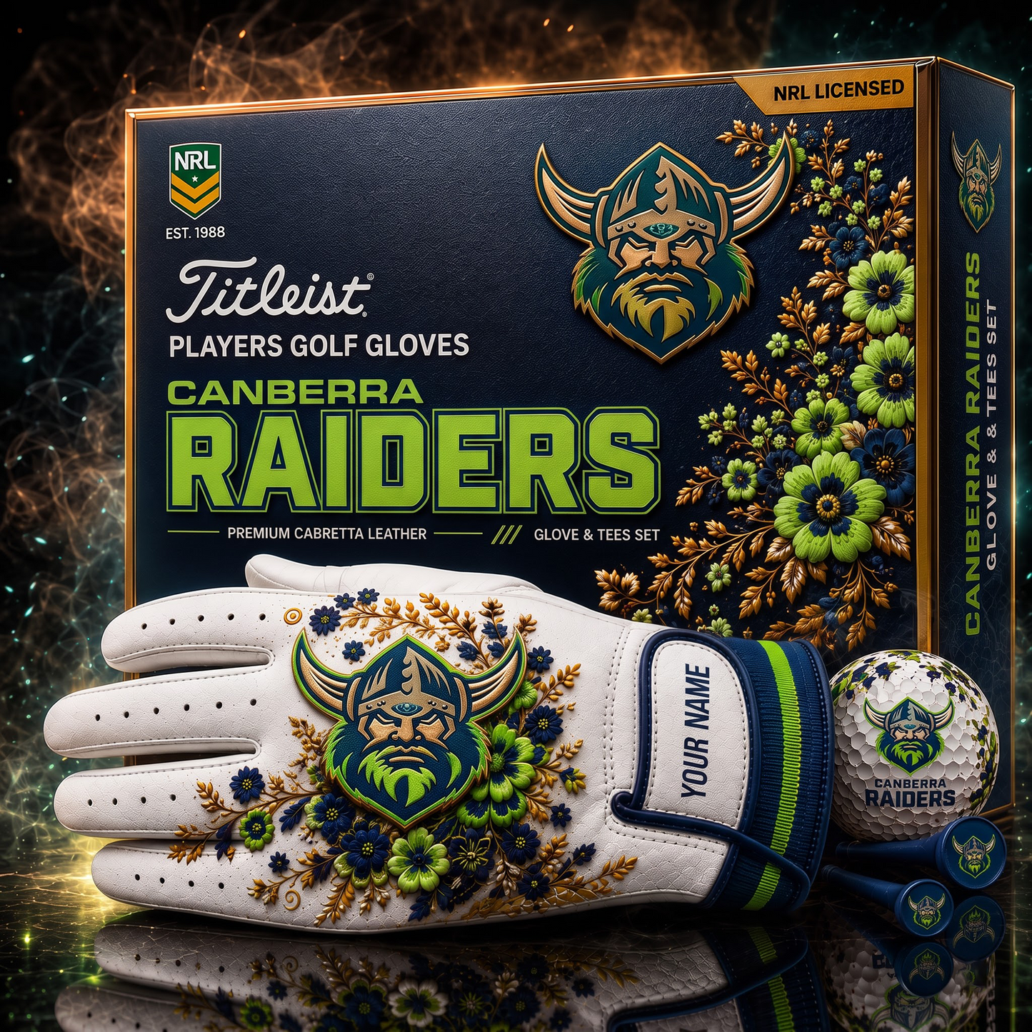 CAN X NRL LUXURY PLAYERS GOLF GLOVE GIFT SET  V2