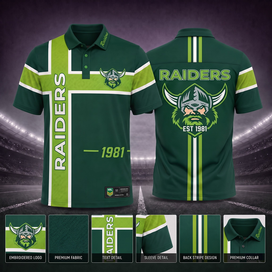 CAN X Premium NRL Men’s Sporty Cross Stripe Polo Shirt