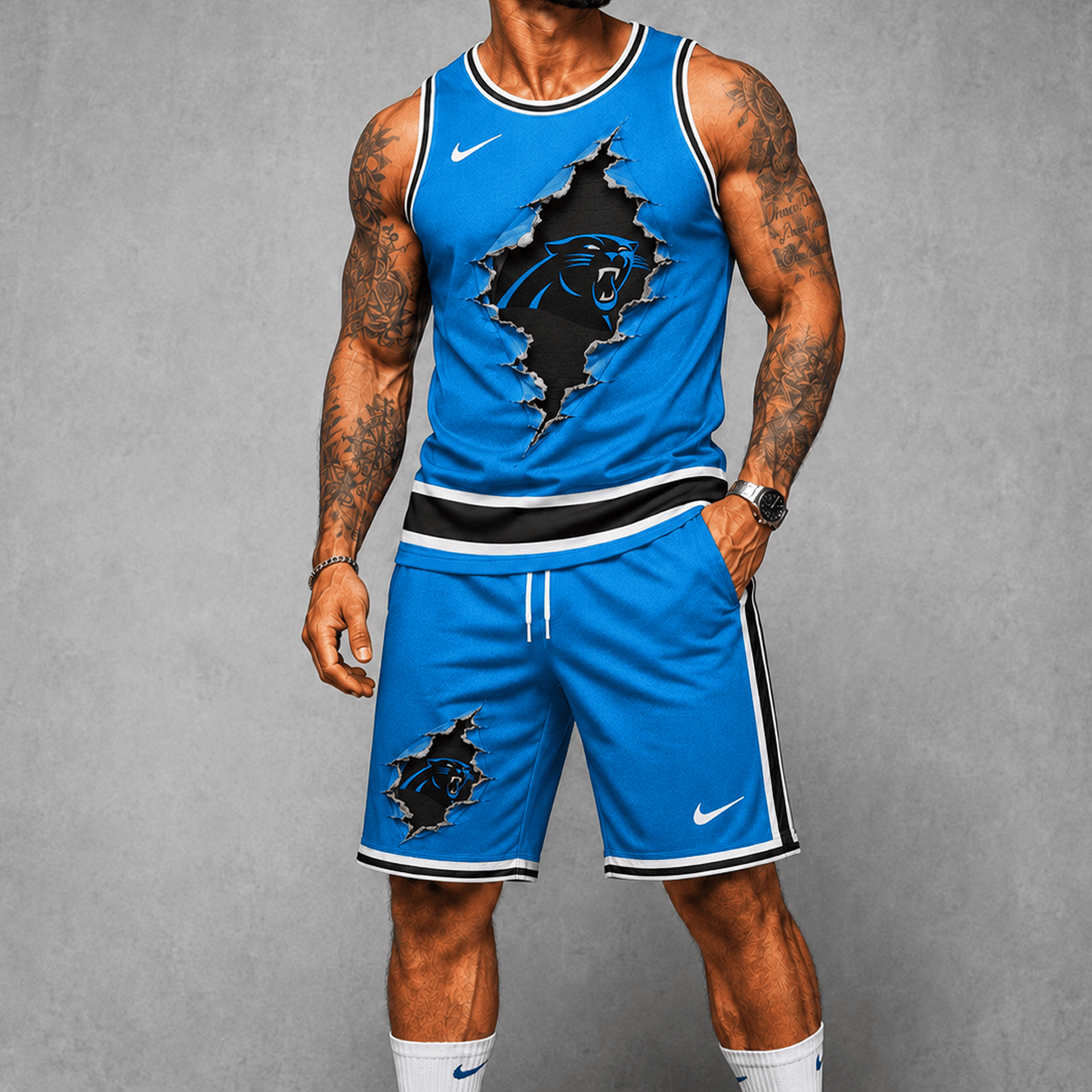 CAR Premium NFL Game Day Football Fan Tank Top and Shorts Set 1706