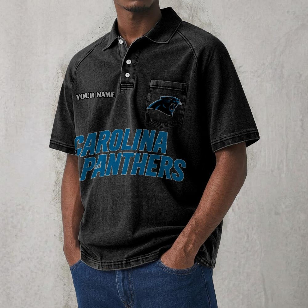 CAR x NFL Men's Distressed Turn-Down Collar Polo DATND TANTD 250526