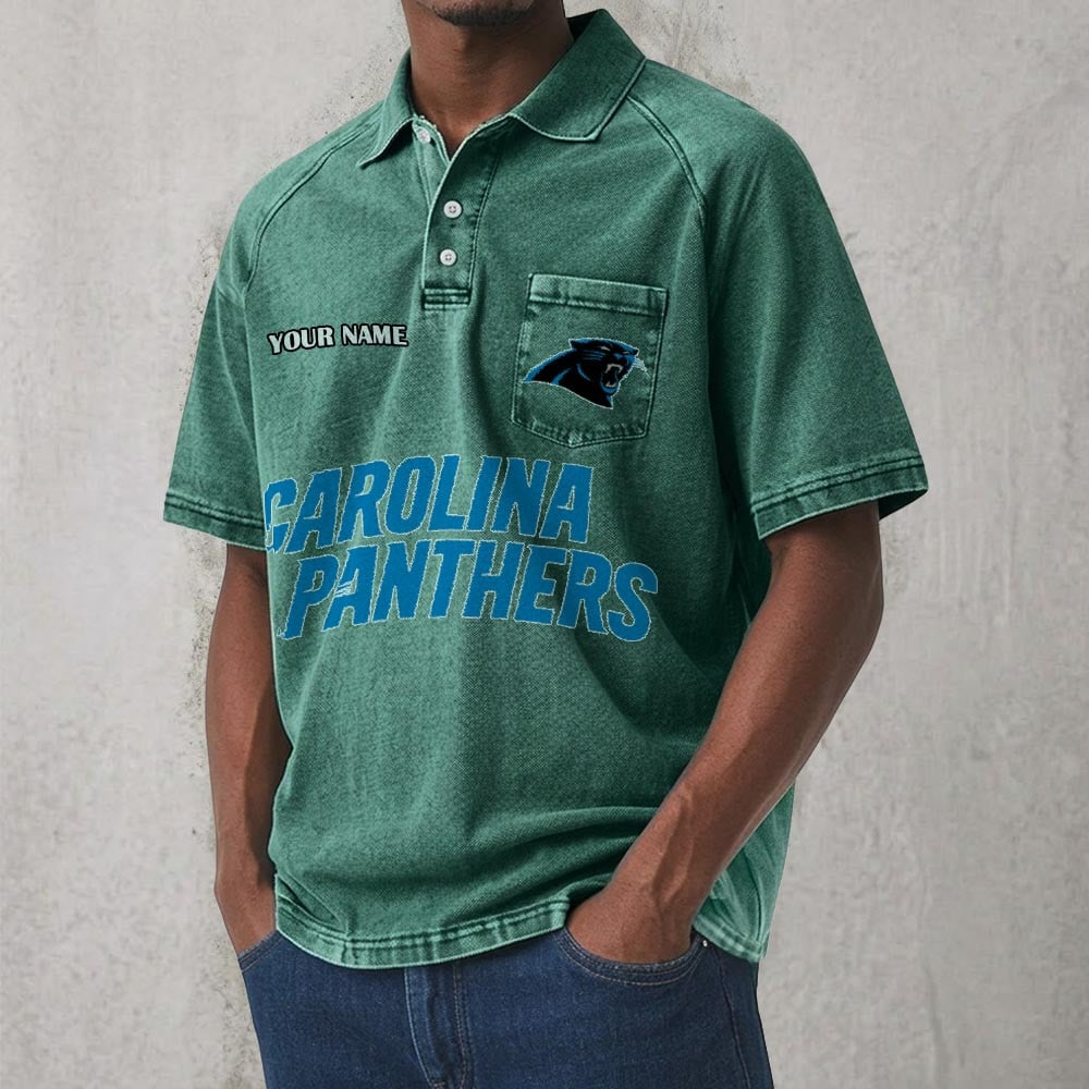 CAR x NFL Men's Distressed Turn-Down Collar Polo DATND TANTD 250526