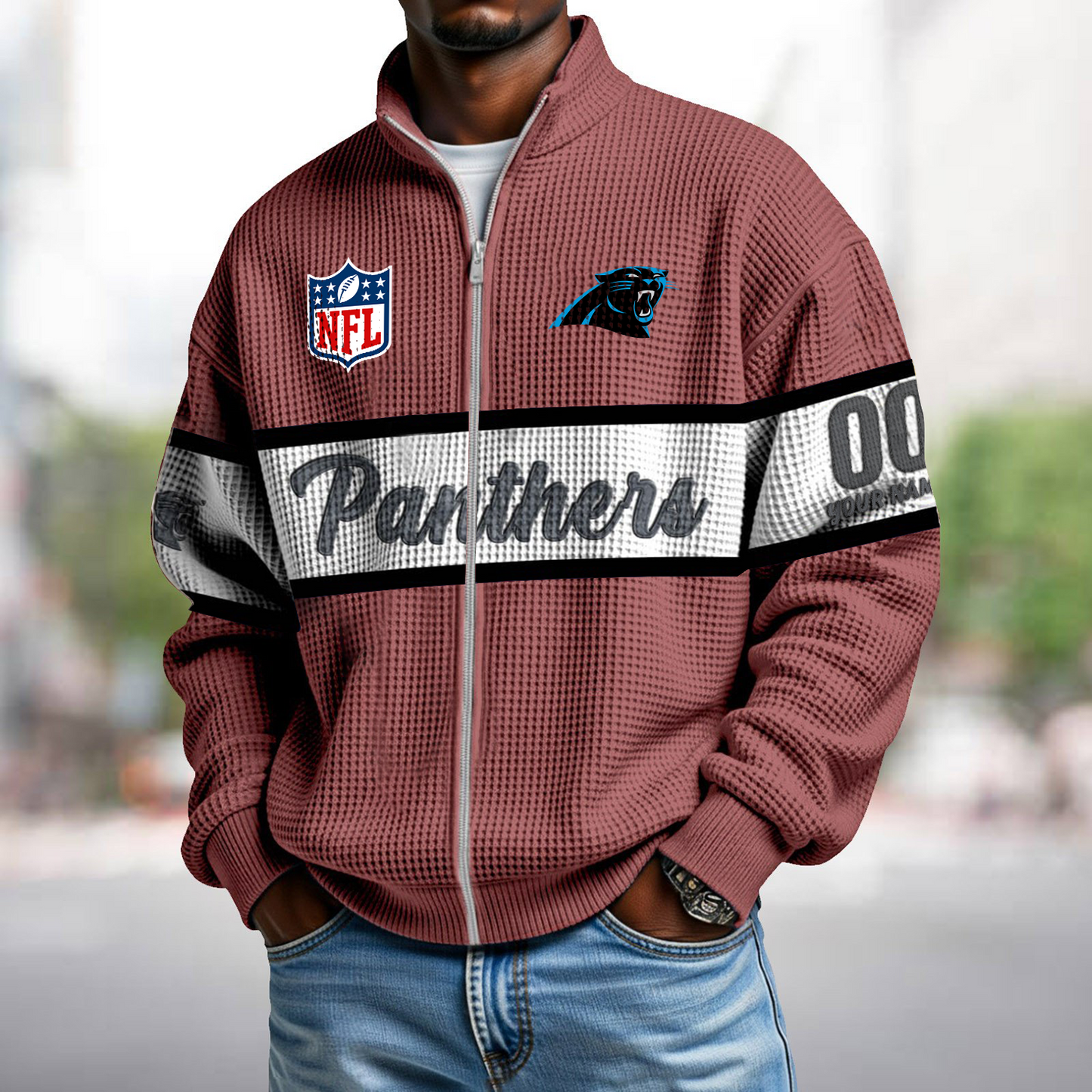 CAR x NFL Waffle Zip-Up Sweatshirt DATND TANTD