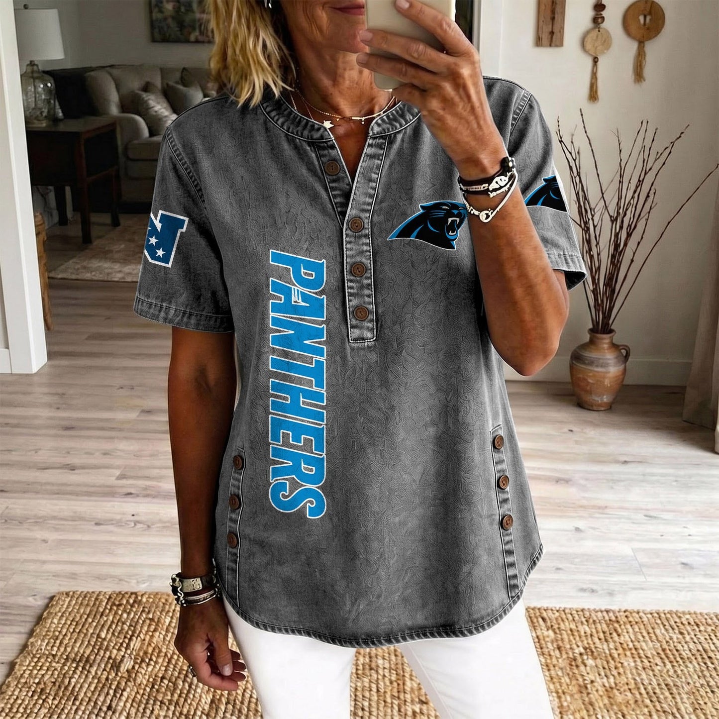 CAR x NFL Womenƒ??s Denim Casual Tops DATND LBN 190526