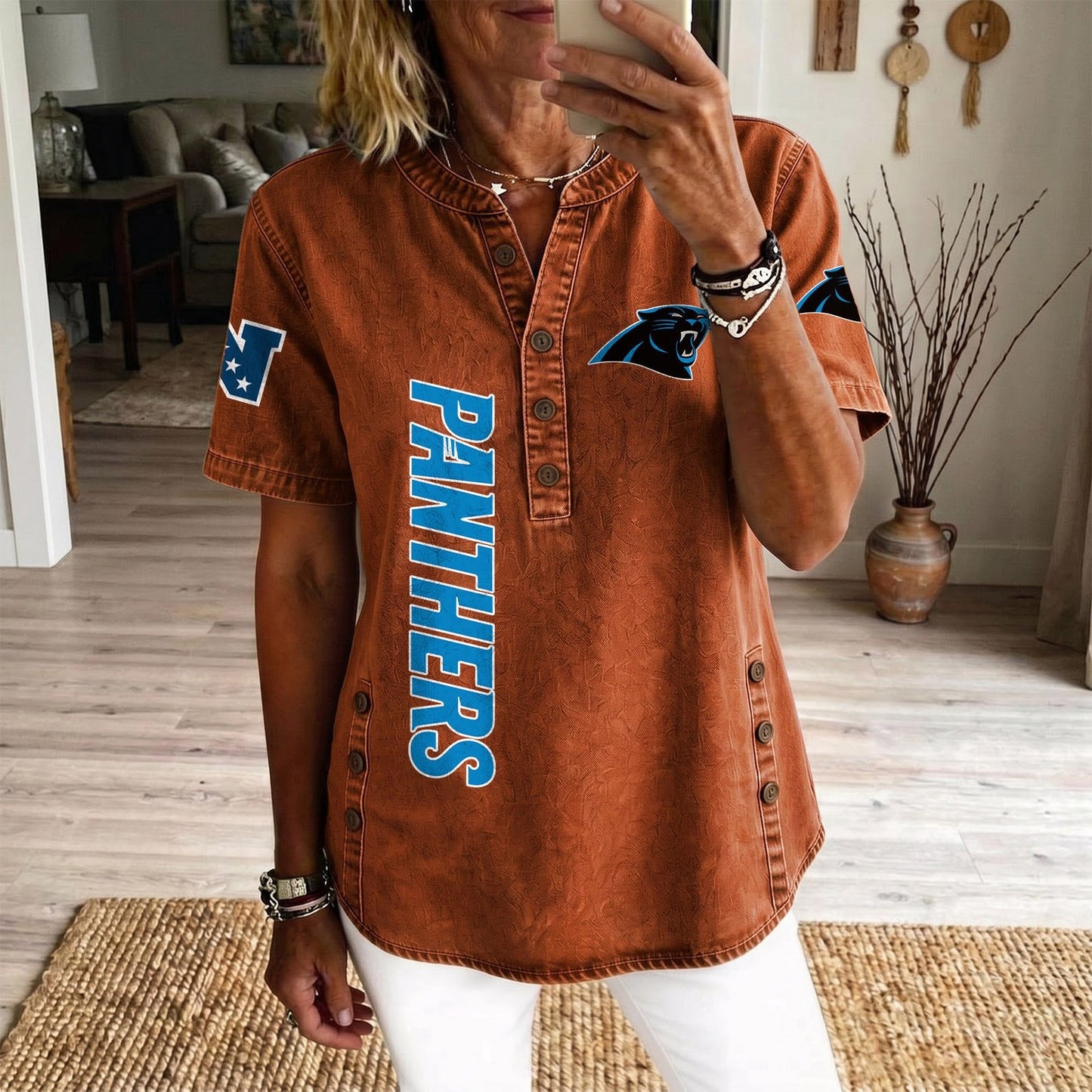 CAR x NFL Womenƒ??s Denim Casual Tops DATND LBN 190526