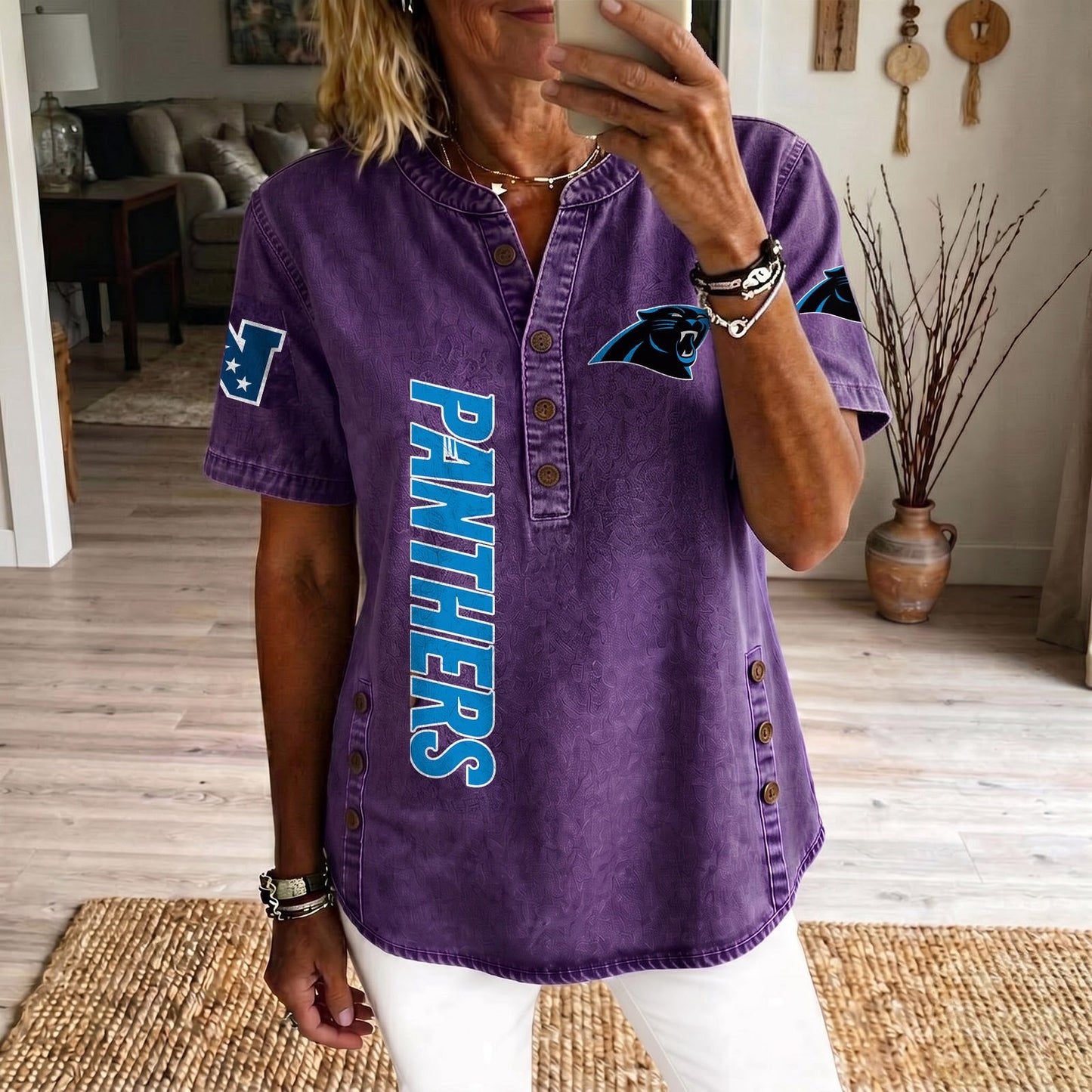 CAR x NFL Womenƒ??s Denim Casual Tops DATND LBN 190526