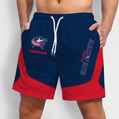 CBJ x NHL Team Special Short Pants For Men Custom Name Gifts DATND TANTD 090426