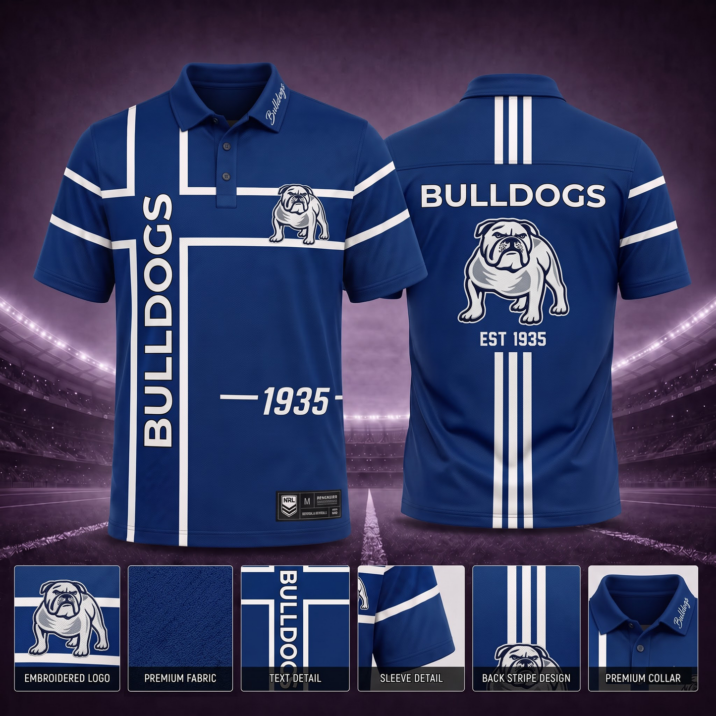 CBY X Premium NRL Men’s Sporty Cross Stripe Polo Shirt