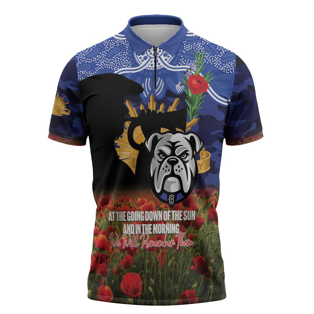 CBY x NRL Rugby ANZAC Day Zipper Polo Shirt Last Post Poppy We Will Remember Them LT14 DatND DVT