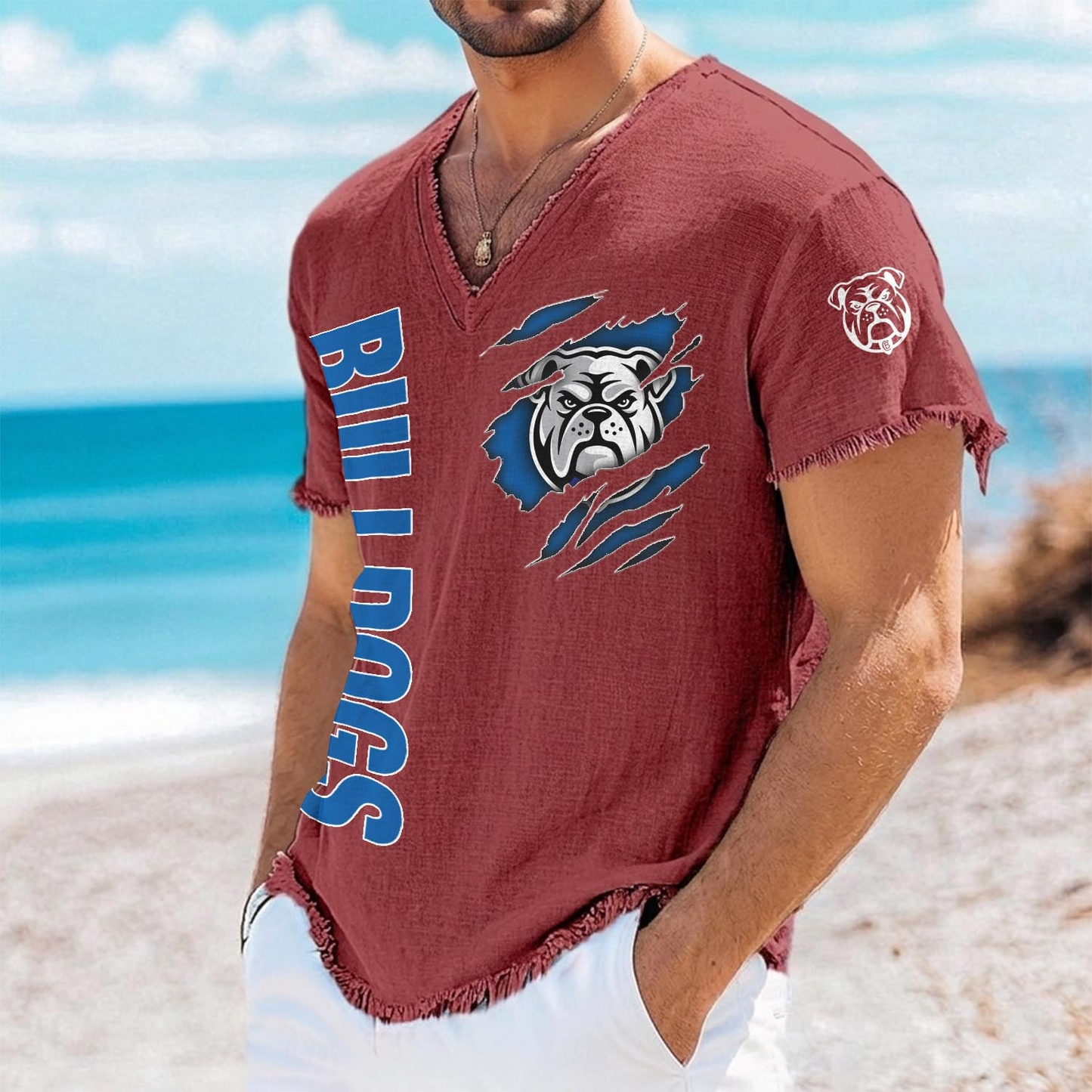 CBY x NRL V-Neck Linen Beach Shirt 1905 DatND DVT