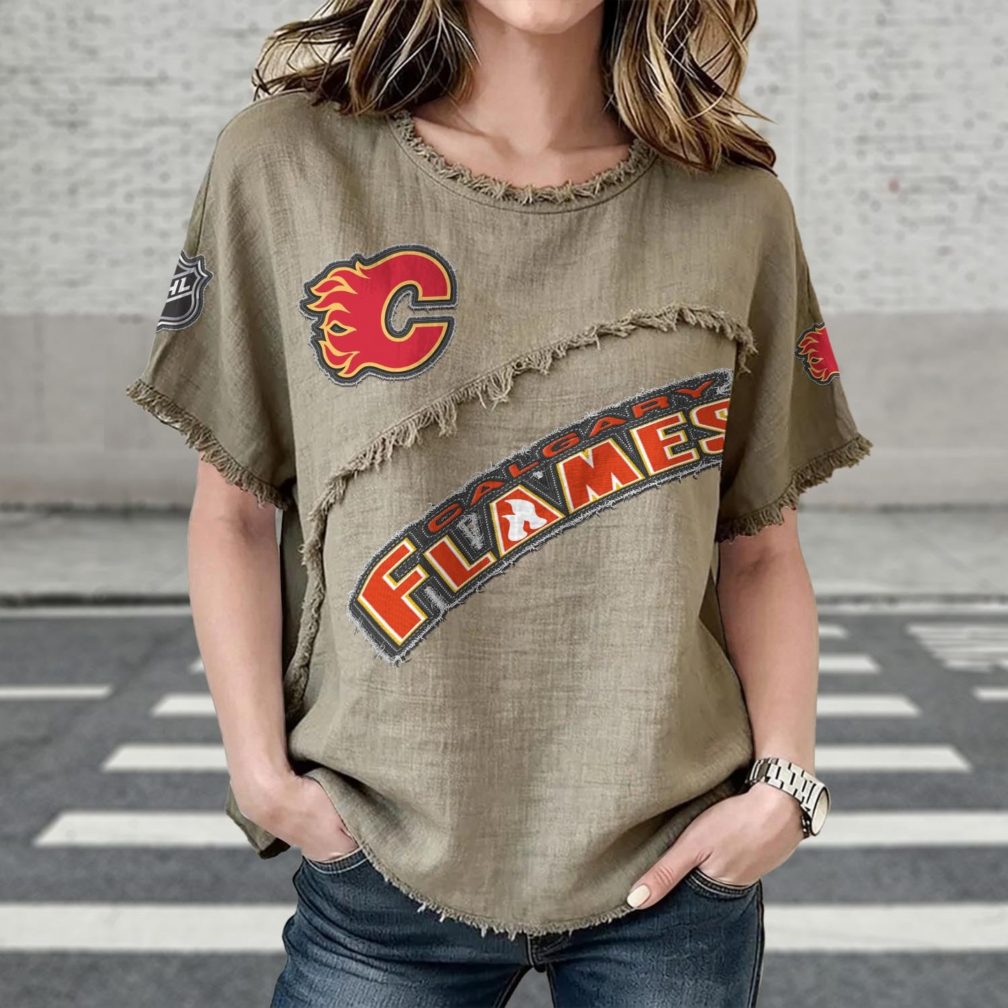 CGY x NHL Womenƒ??s Vintage O-Neck 2905 DatND DVT