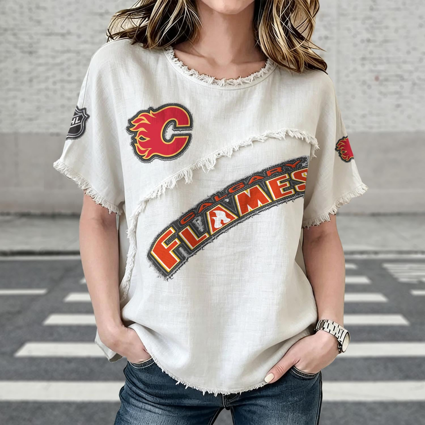 CGY x NHL Womenƒ??s Vintage O-Neck 2905 DatND DVT