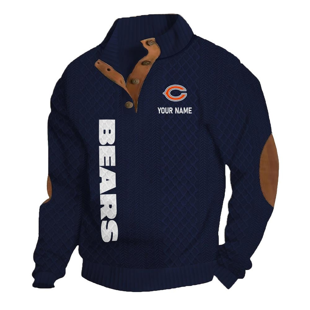 CHI NFL Basic Knitted Stand Collar Sweatshirt DDT CTND