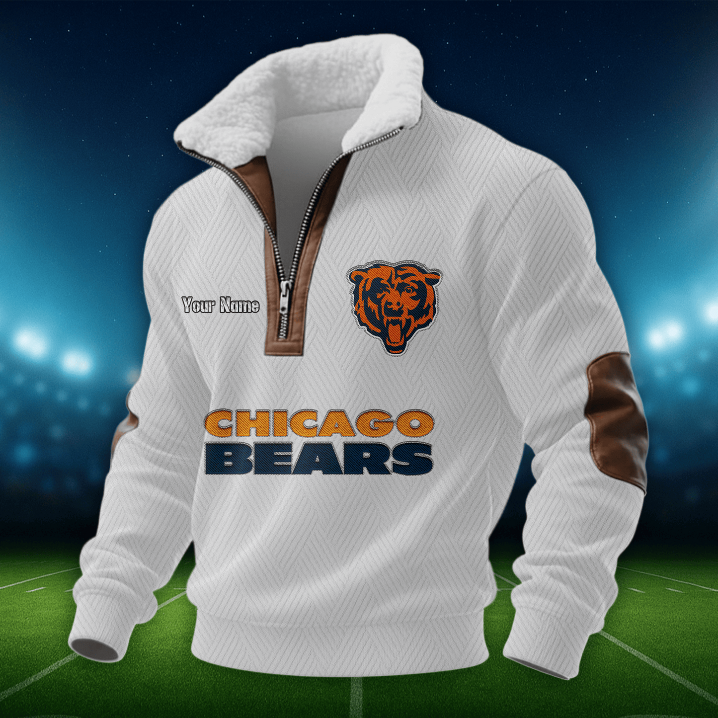 CHI NFL Men Fur Collar Sweatshirt DDT CTND