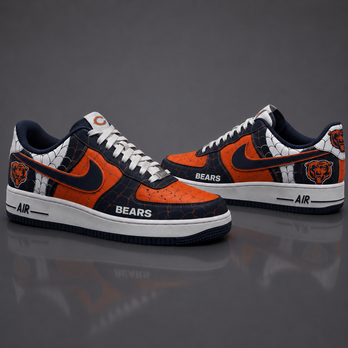 CHI NFL x Spider Premium AF1 Sneakers Limited Edition Gift for Football Fans
