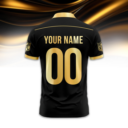 CHI Premium NFL Black And Gold Custom Polo DDT CTND