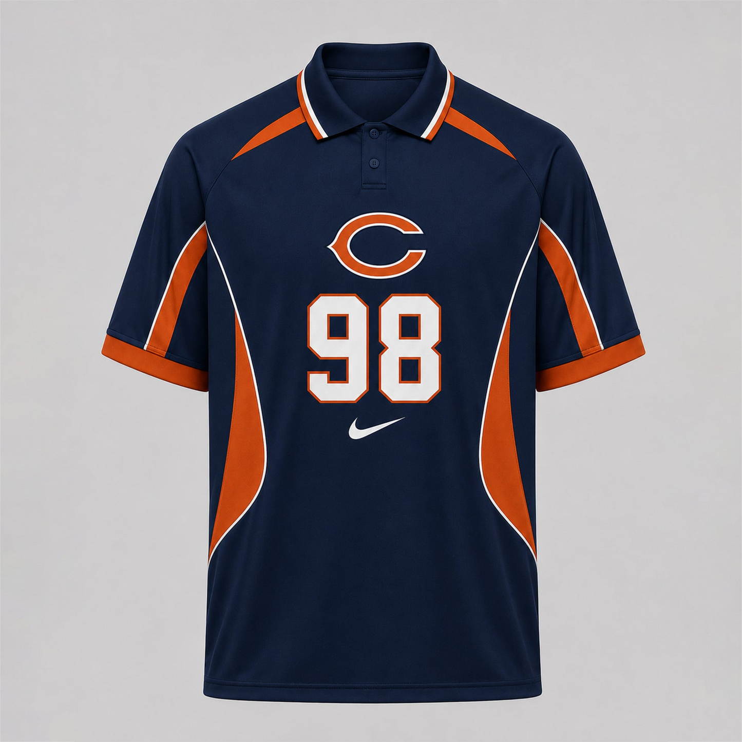 CHI Premium NFL Custom Number Sports Style Polo Shirt