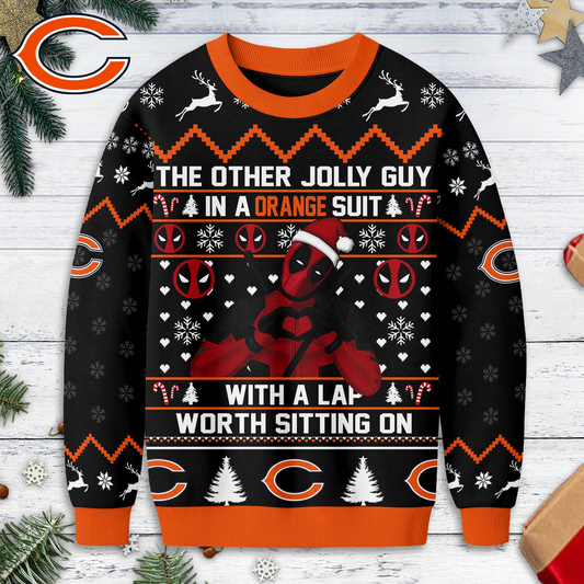 CHI Premium NFL Deadpool Christmas Ugly Sweater DDT NTL
