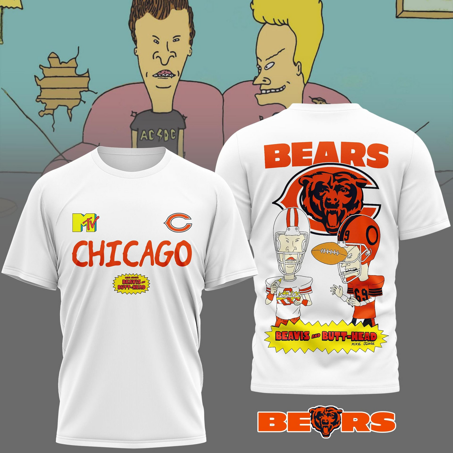 CHI Premium NFL Funny Beavis and Butt-Head Shirt DDT NTL