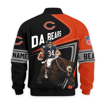 CHI Premium NFL Game Day 3D Bomber Jacket DDT NTL