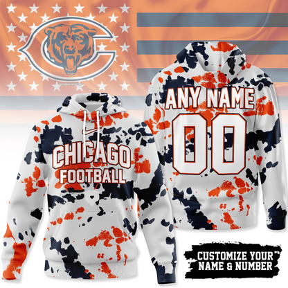 CHI Premium NFL Gridiron Splash Personalized Hoodie DDT CTND