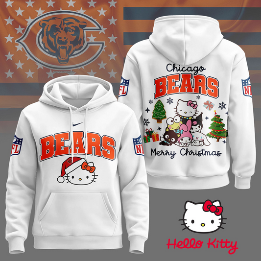 CHI Premium NFL Hello Kitty Christmas 3D Hoodie DDT CTND