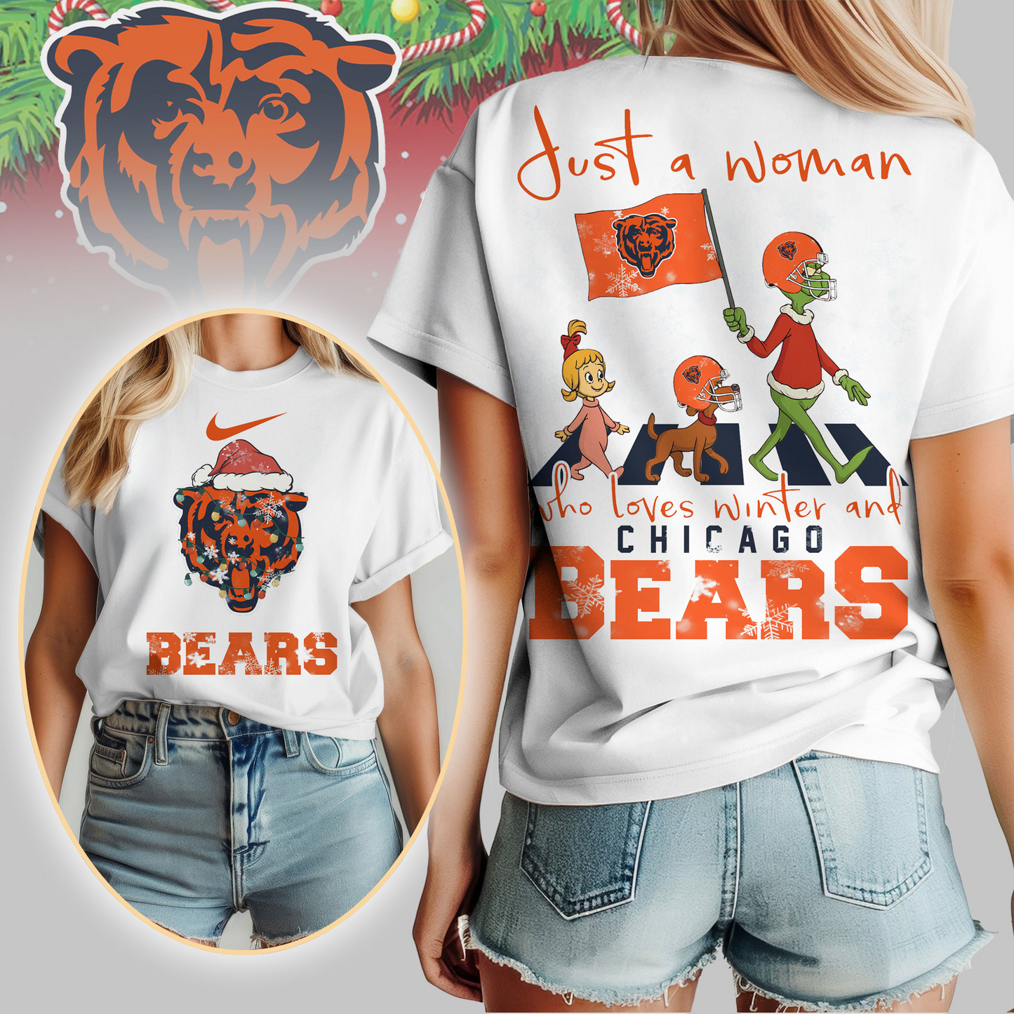 CHI Premium NFL Just A Woman Who Loves Winter 3D Shirt DDT CTND