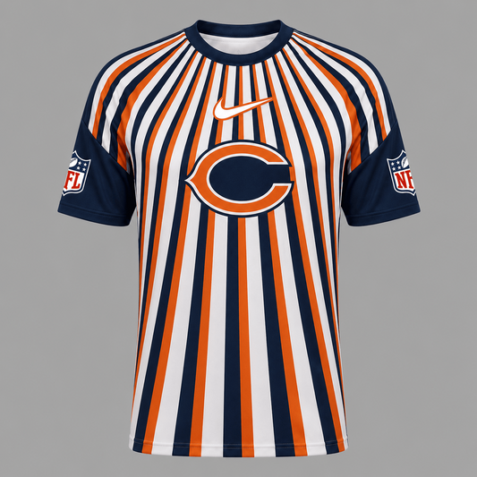 CHI Premium NFL Men’s Athletic Vertical Stripe T-Shirt