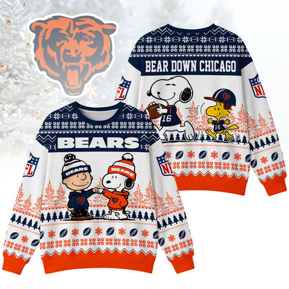 CHI Premium NFL Snoopy Winter SweatShirt DDT CTND
