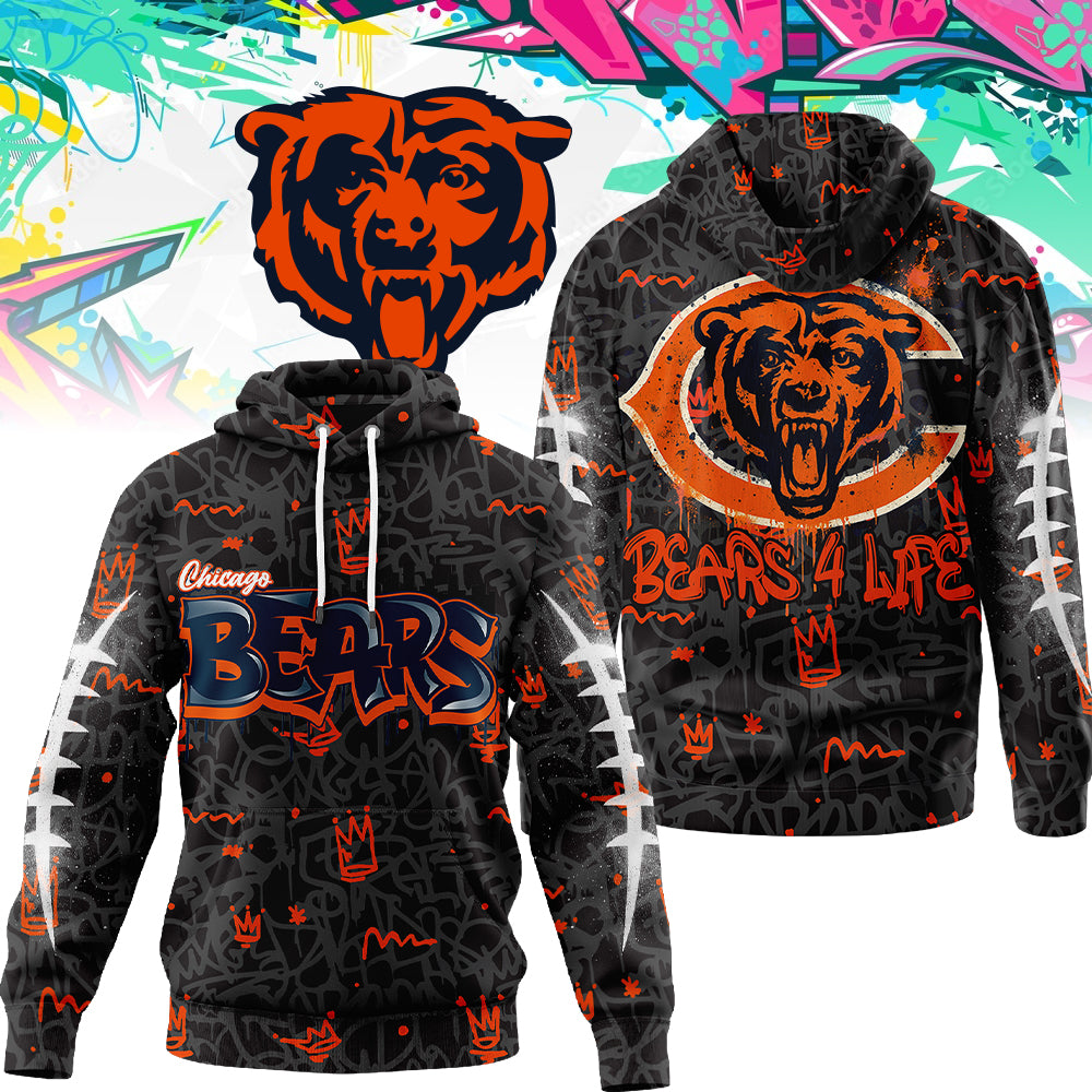 CHI Premium NFL Special Graffiti My Team 4 Life Hoodie DatND DVT