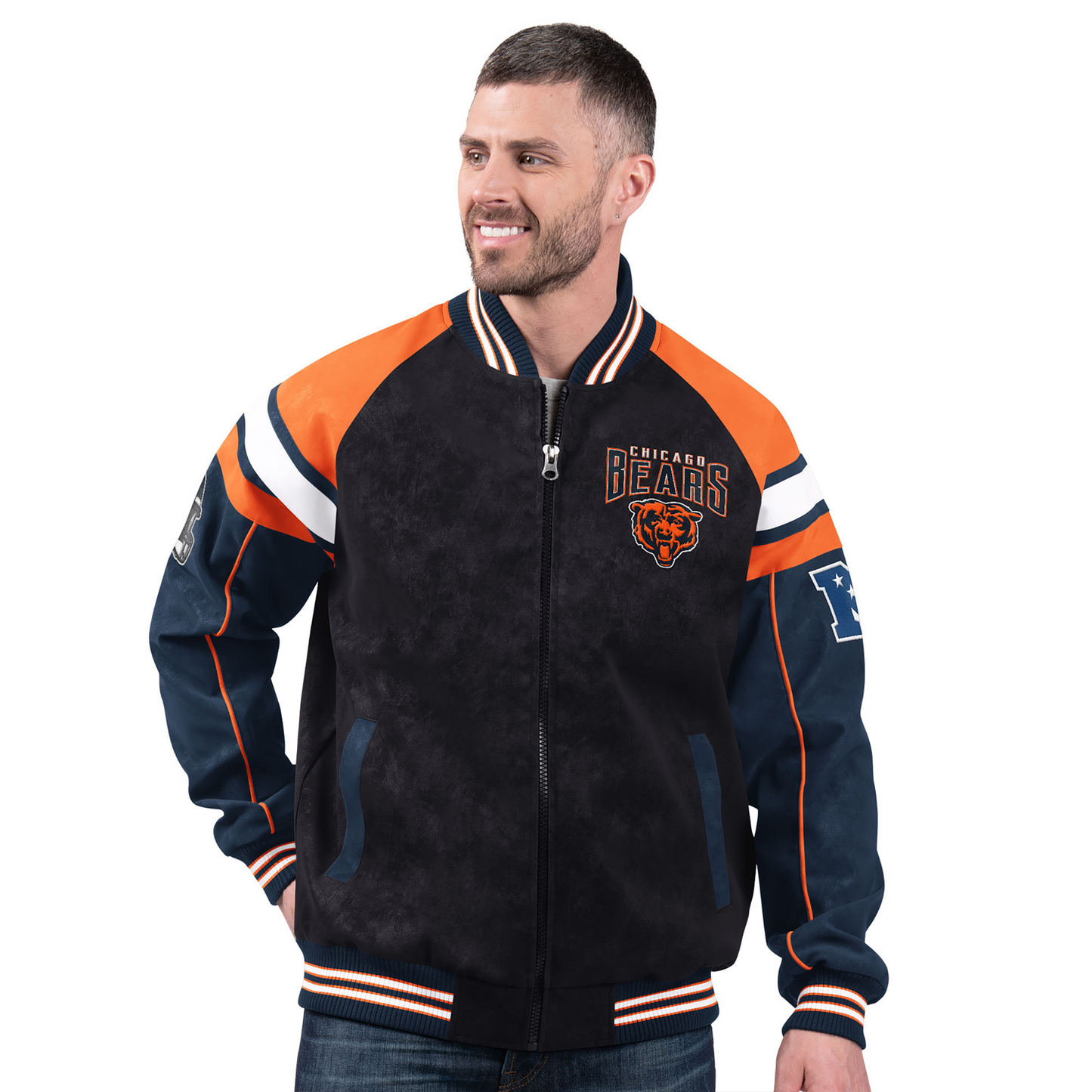 CHI x NFL Officially Licensed Faux Suede Jacket DATND TANTD