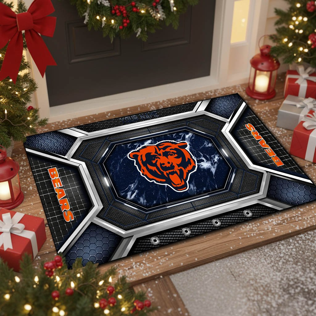 CHI x NFL Personalized Sport Doormat, Gifts For Christmas DDT NTL
