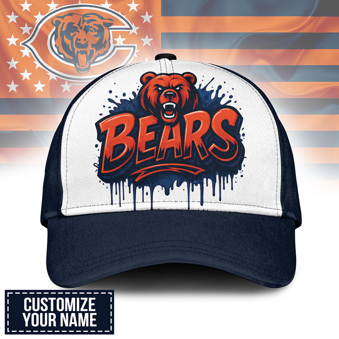 CHI x NFL Premium Custom Graffiti Team Cap