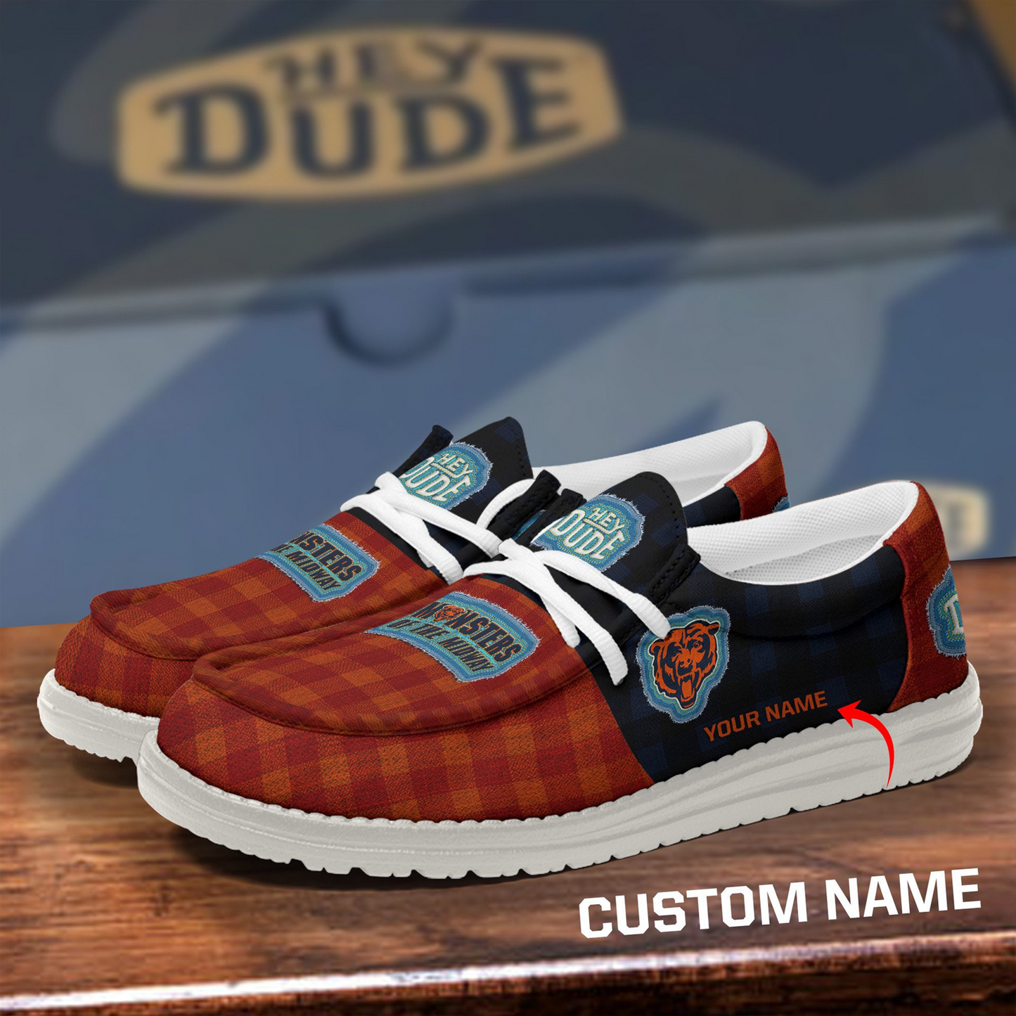 CHI x NFL Premium Hey Dude Shoes DATND TANTD