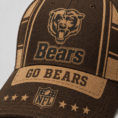 CHI x NFL Premium Vintage Leather Personalized Cap for Loyal Fans