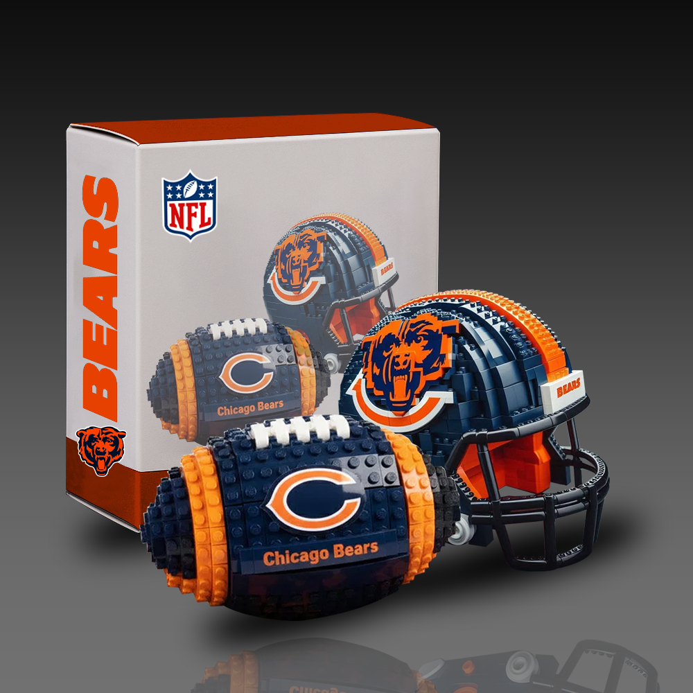 CHI x NFL Team Ball & Helmets Building Block Football Set DDT CTND