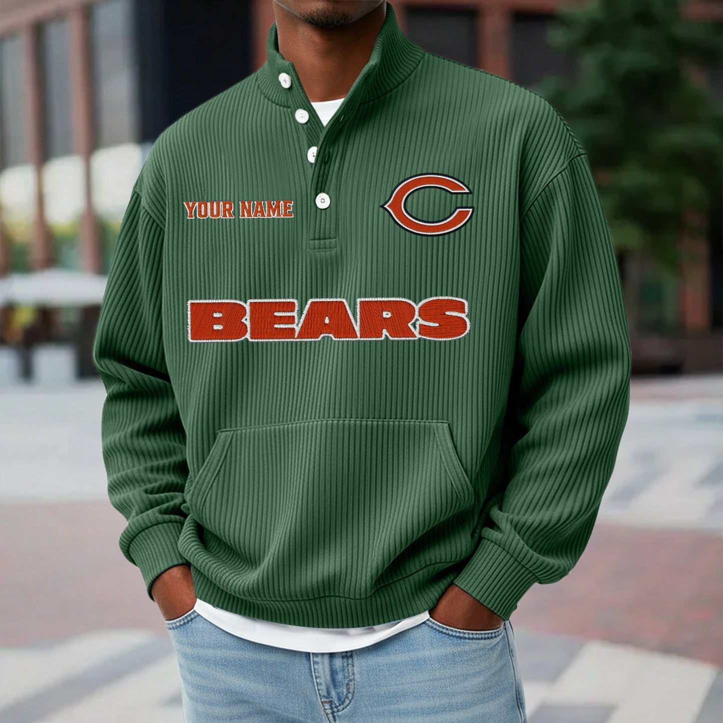 CHI x NFL Waffle High Neck Long Sleeved Sweatshirt DATND TANTD 221125