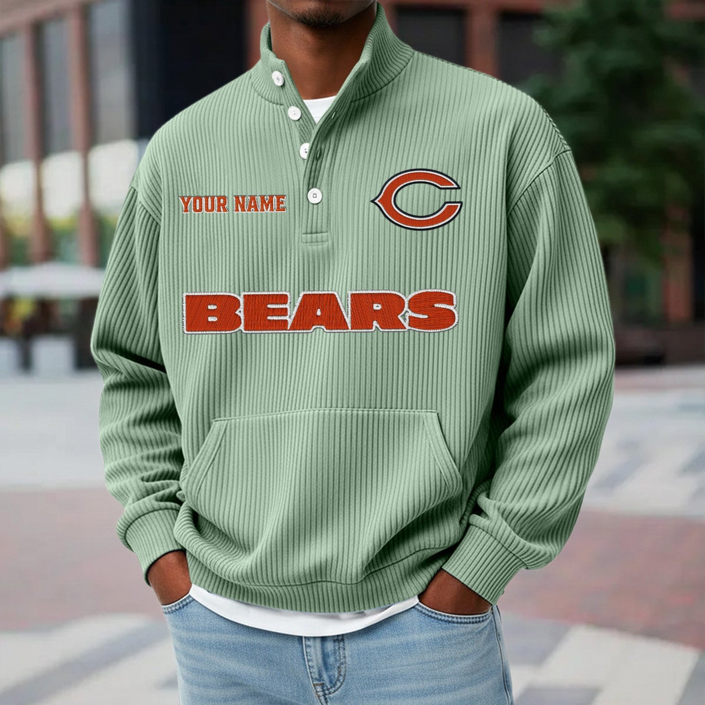 CHI x NFL Waffle High Neck Long Sleeved Sweatshirt DATND TANTD 221125