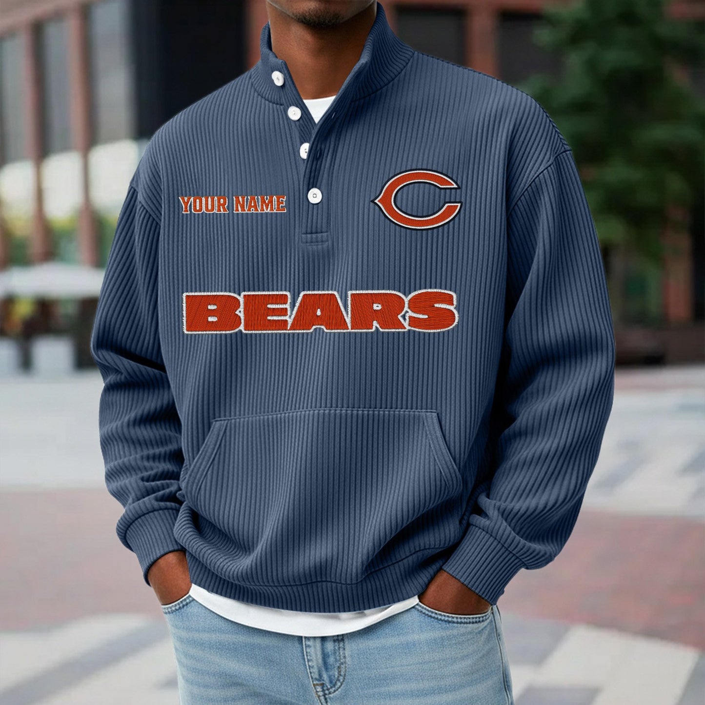 CHI x NFL Waffle High Neck Long Sleeved Sweatshirt DATND TANTD 221125