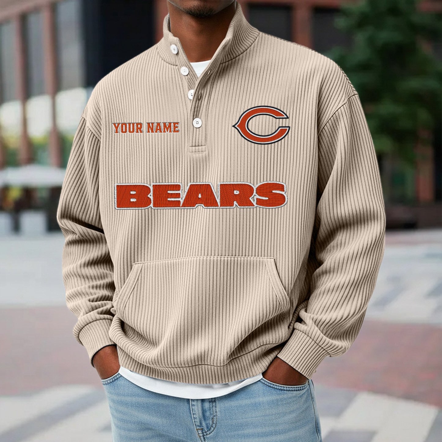 CHI x NFL Waffle High Neck Long Sleeved Sweatshirt DATND TANTD 221125