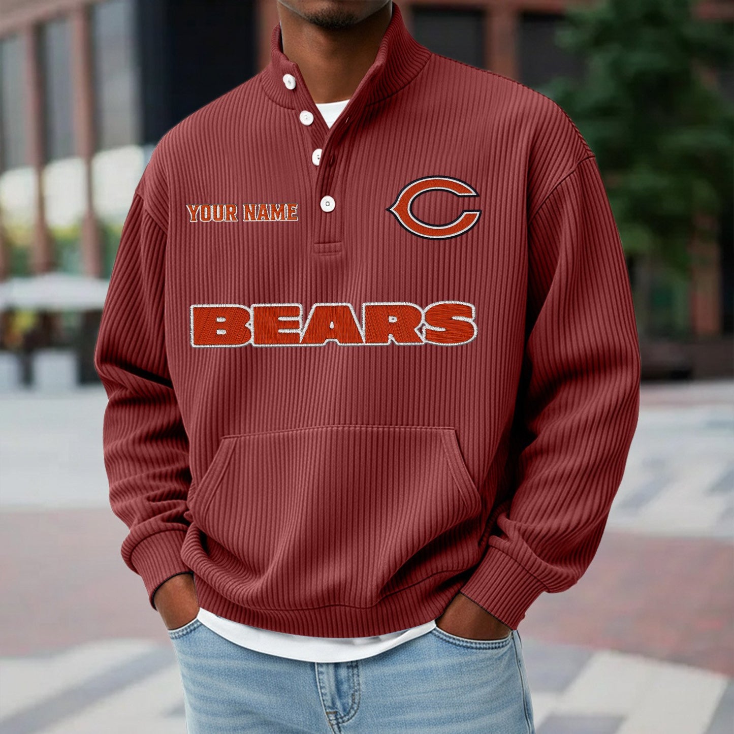 CHI x NFL Waffle High Neck Long Sleeved Sweatshirt DATND TANTD 221125