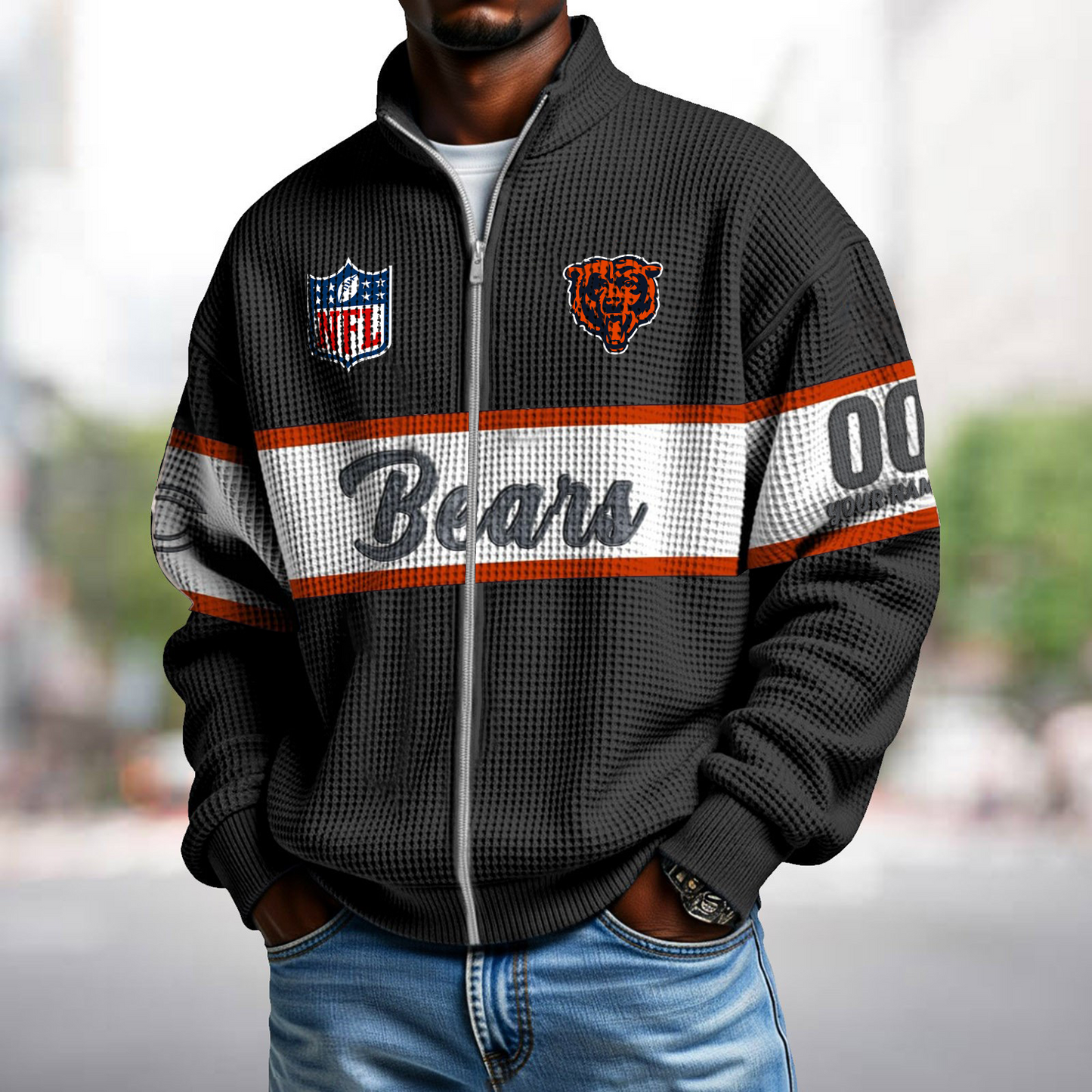 CHI x NFL Waffle Zip-Up Sweatshirt DATND TANTD